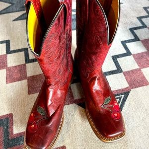 Tin Haul Cherry square toe boots